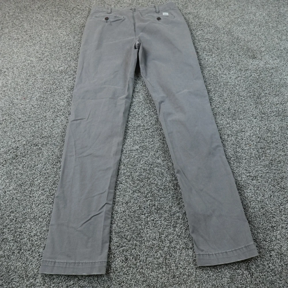 American Eagle Pants Mens 30X34 Gray Chino Trouser Straight Stretch Flex Preppy